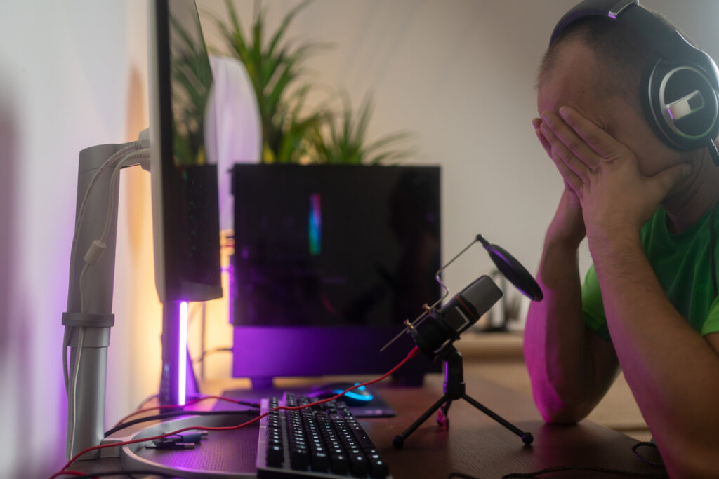 Unhappy person - failed in recording